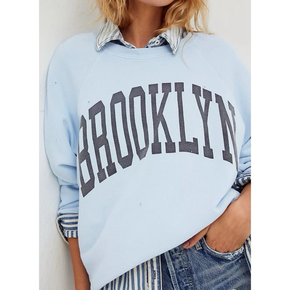 Retrobrand Los Angeles “Brooklyn” Light Blue Sweatshirt, Size Small